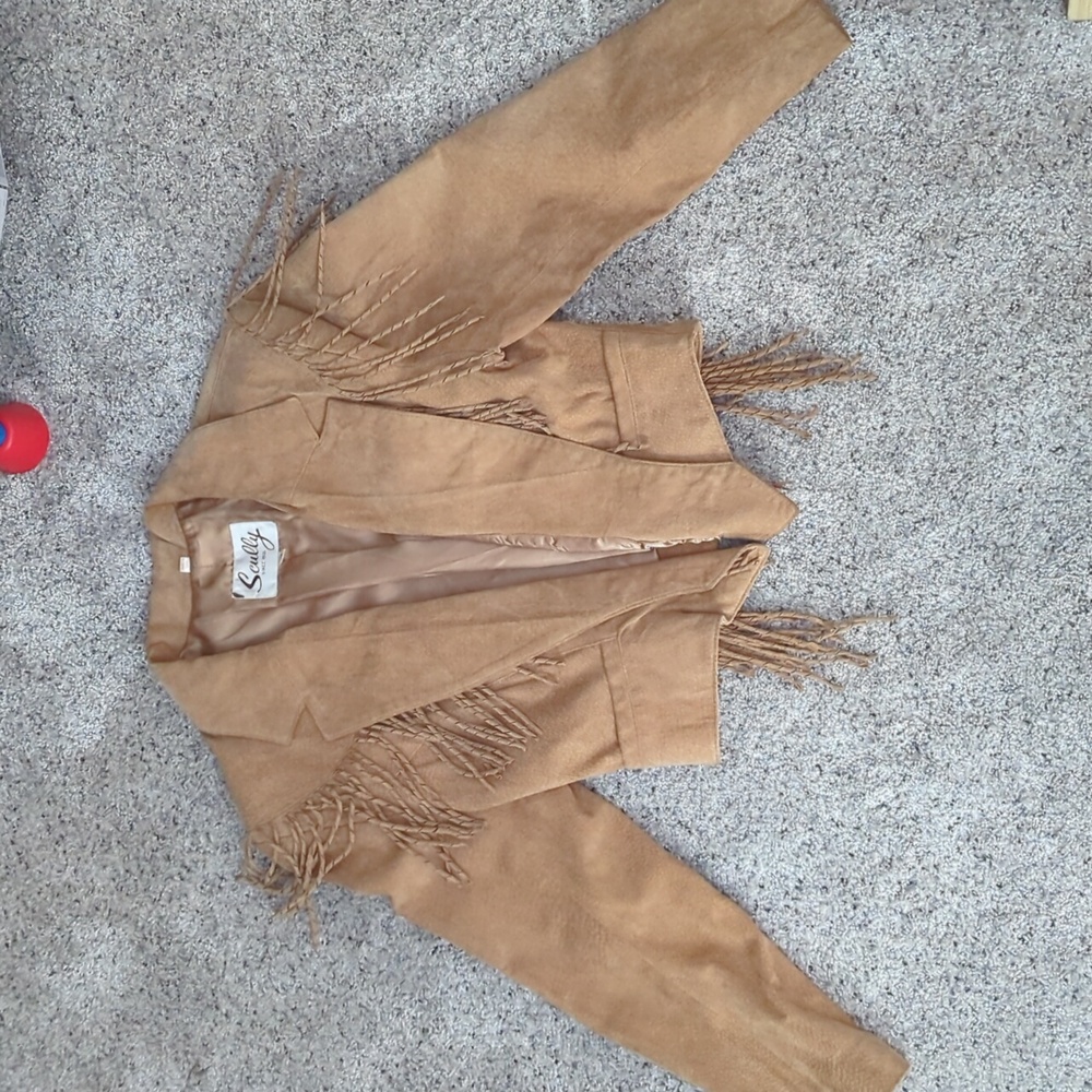 Fringed leather jacket